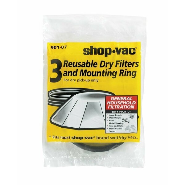 Shop-Vac 9010733 Filter Disc Reusable 3PK 901-07-00
